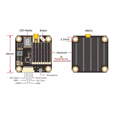 800Mhz Aerial Surveillance Wireless Transmitter for UAV Video Transmission